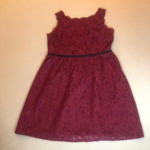Ann Taylor LOFT - Burgundy Lace Dress, Petite 10